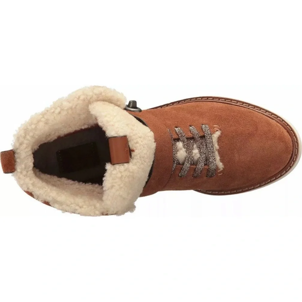 NWOB Coach Urban Hiker Suede Ankle Shearling Cold Weather Boots